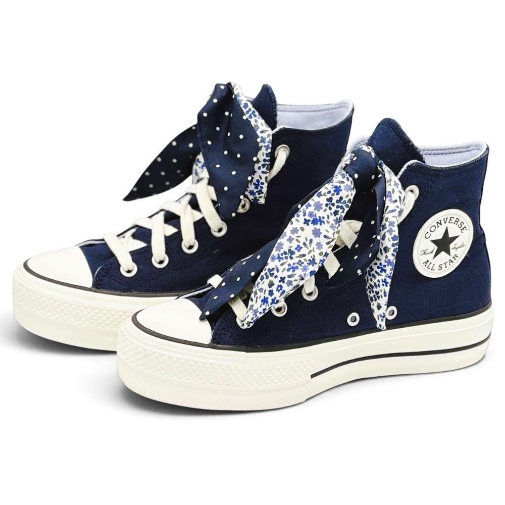 Converse Chuck Taylor All Star Lift Platform Scarf Bow Womens 7 Shoes Hi A19908C